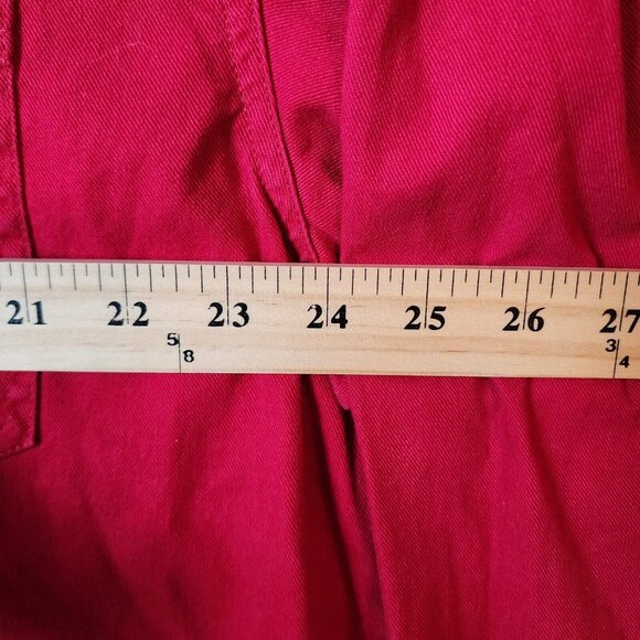 Levi's Jeans Red Denim Long Sleeve Metal Button Up Shirt Size XL Y2K 100% Cotton - Picture 9 of 12